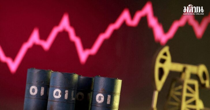 FILE PHOTO: Illustration shows 3D printed oil pump jack and barrels in front of rising stock graph