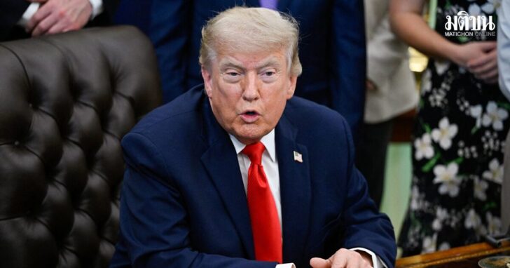 U.S. President Donald Trump speaks in the Oval Office at the White House