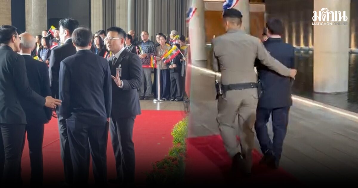 สส.อนุสรณ์ ตะโกนกลางสภา เรียกร้องสันติภาพ ระหว่างปธ.วุฒิ ต้อนรับ มินอองไลง์ ก่อนถูกตร.หิ้ว