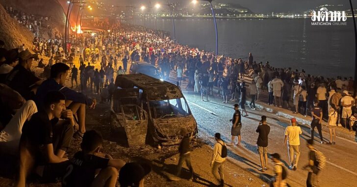 Migrants gather in Fnideq to cross to the Spanish enclave of Ceuta