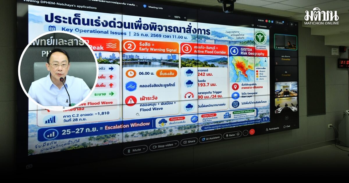 เปิด 8 ข้อสั่งการ สธ.เฝ้าระวังน้ำท่วม สั่ง รพ.เสี่ยงสำรองไฟฟ้า-เวชภัณฑ์อย่างน้อย 72 ชม.