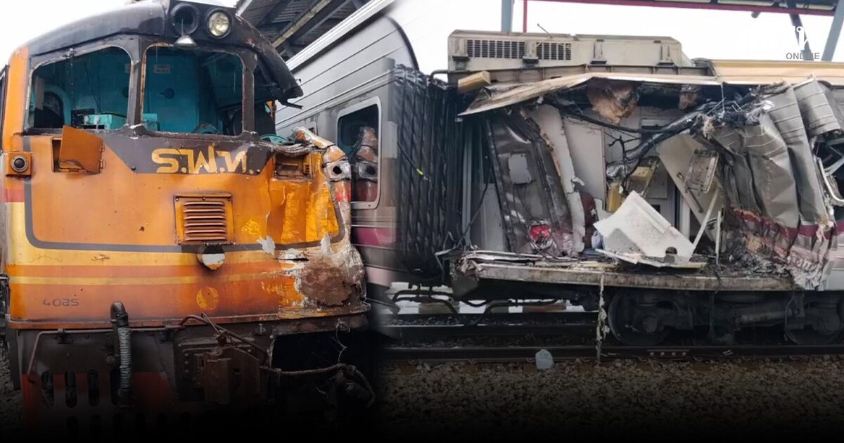 ด่วน! รถไฟเฉี่ยวชนขบวนรถนอน ย่านบางซื่อ เสียหายยับ พนักงานได้รับบาดเจ็บ