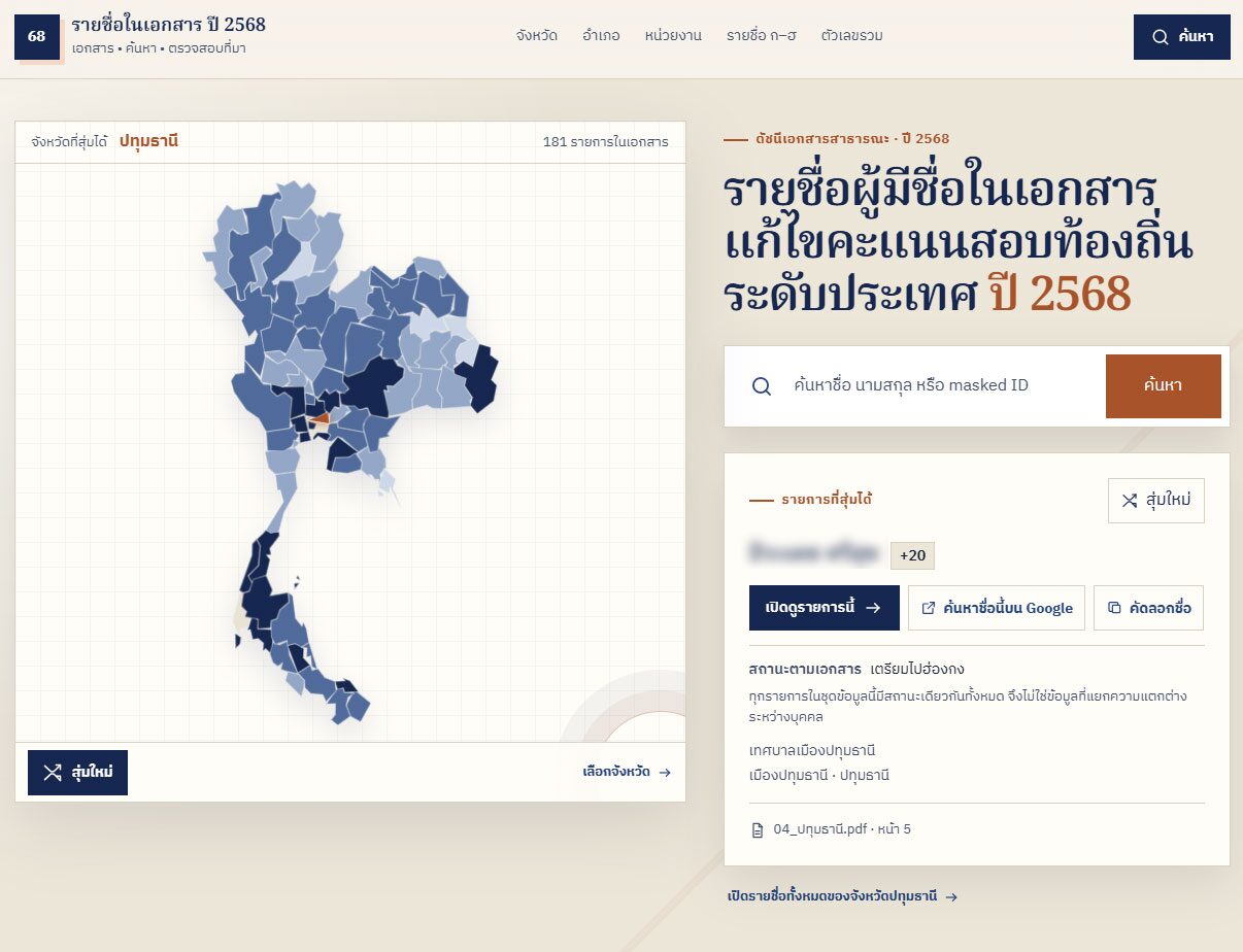 เว็บแฉโกงสอบท้องถิ่น