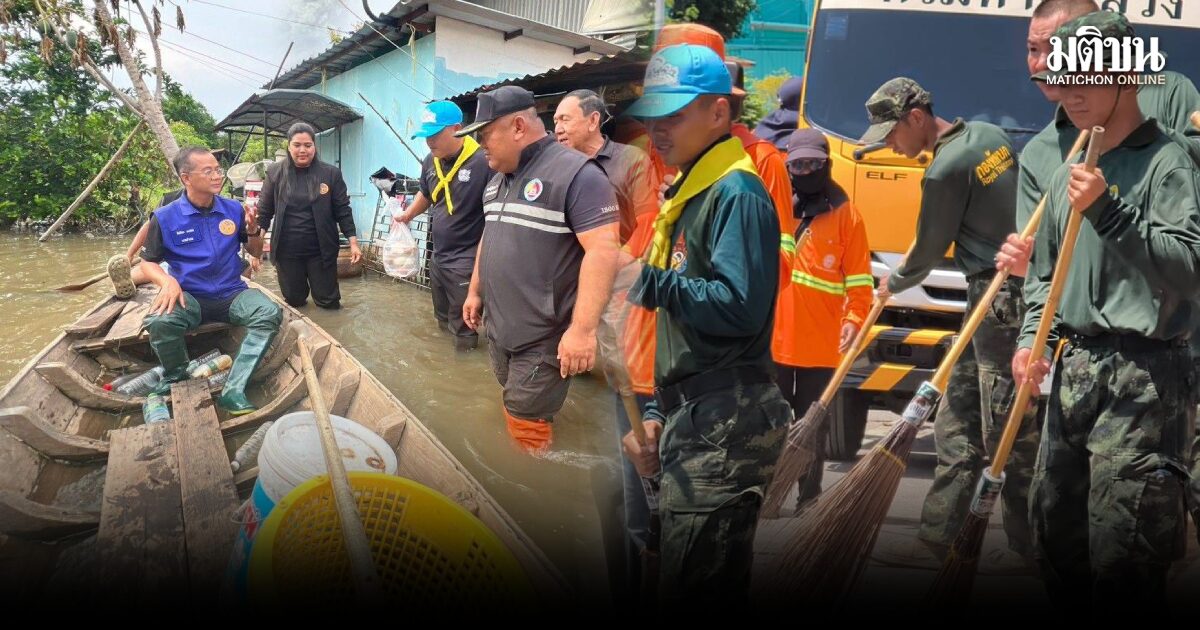 กอ.รมน. ระดมจิตอาสา ลุยสุพรรณบุรี-อุทัยธานี ส่งอาหาร–ขนย้ายของ เร่งฟื้นฟูหลังน้ำลด