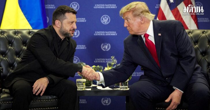FILE PHOTO: US President Trump and Ukraine's President Zelenskiy participate in a bilateral meeting during the 81st United Nations General Assembly in New York City