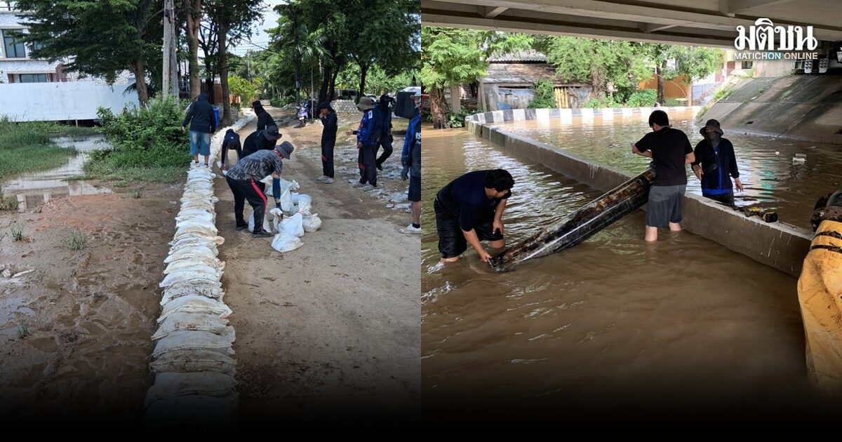 ปากเกร็ด เตรียมพร้อมรับมือน้ำ เสริมแนวป้องกัน ติดตั้งเครื่องสูบน้ำตามจุดเสี่ยง