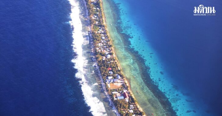 FILE PHOTO: Aerial view of Funafuti, Tuvalu’s most populous island